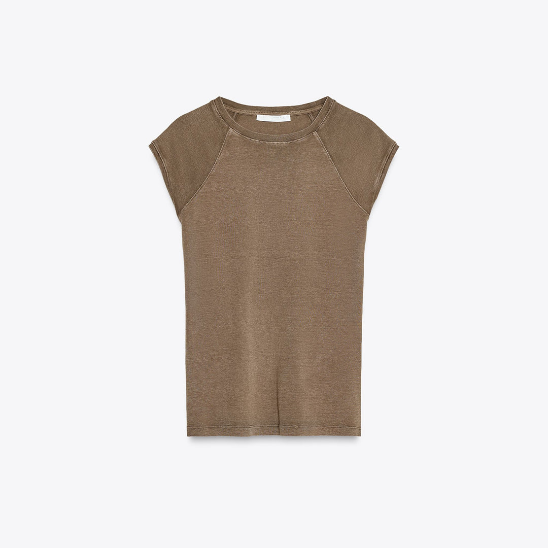 Moudda ZARA - T-Shirt Coton Lavé - Manches Raglan - Tunisie 1