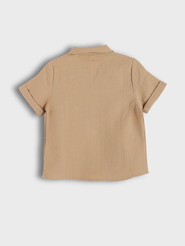 Moudda LC Waikiki - Ensemble tissé manches courtes Garçon Beige - Tunisie 4