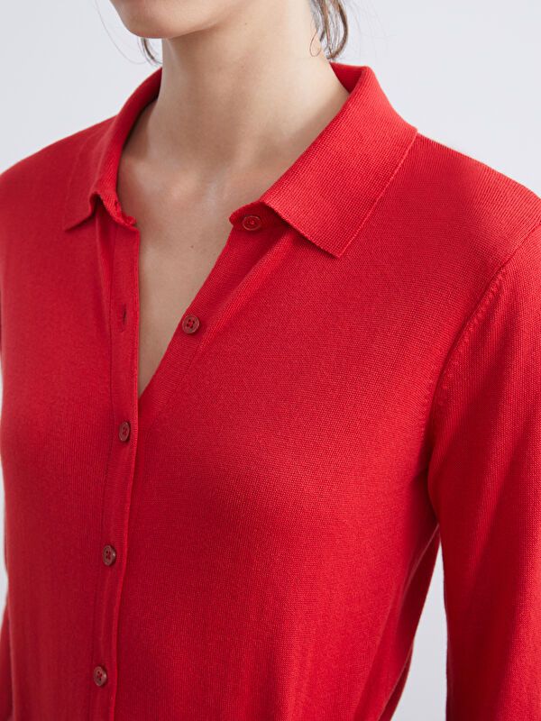Moudda LC Waikiki - Cardigan fin en tricot Femme Rouge - Tunisie 3