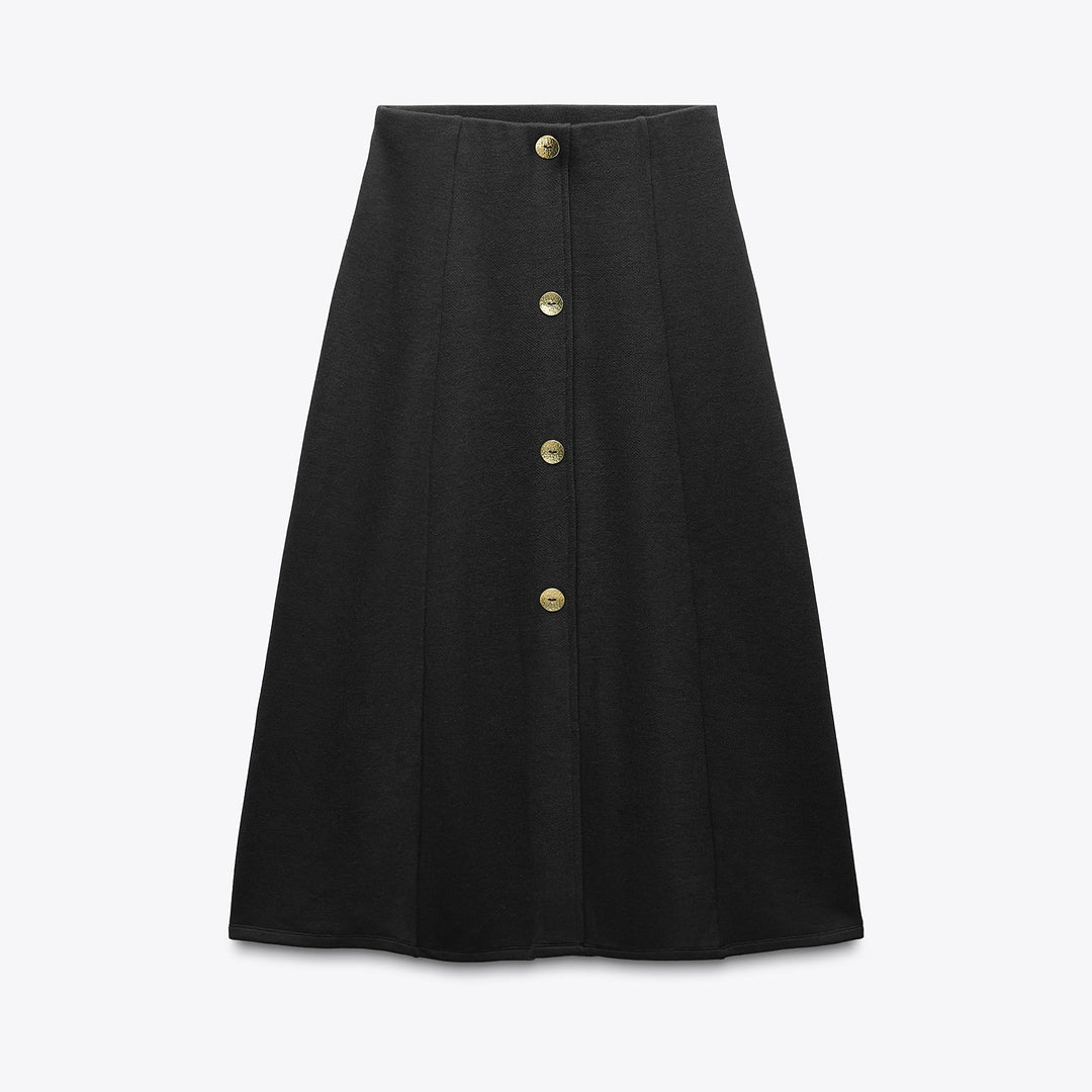Moudda ZARA - Jupe Soft Touch - Coupe Évasée & Boutons Dorés - Tunisie 1