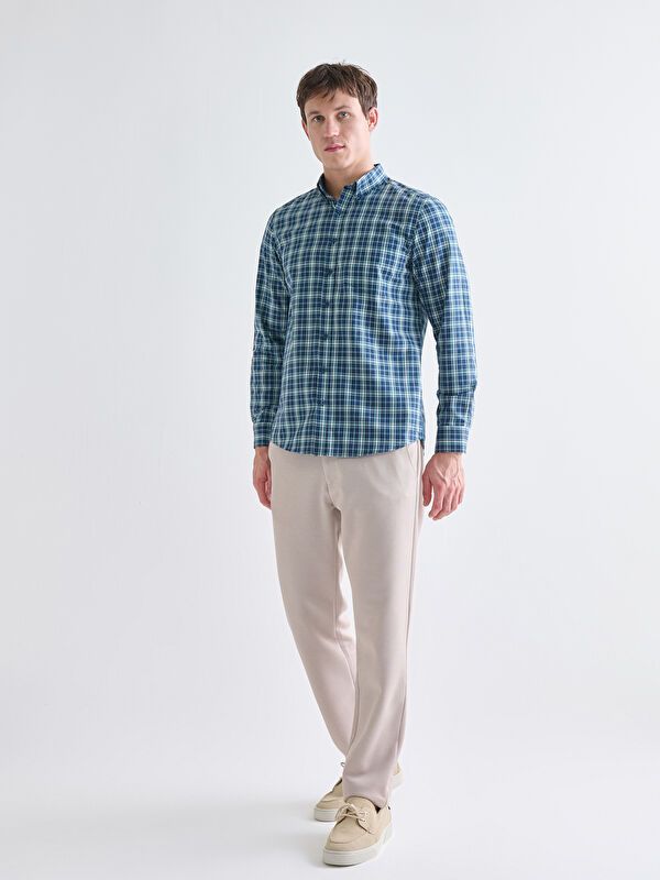 Moudda LC Waikiki - Chemise tissée à carreaux manches longues Homme Carreaux marine - Tunisie 2