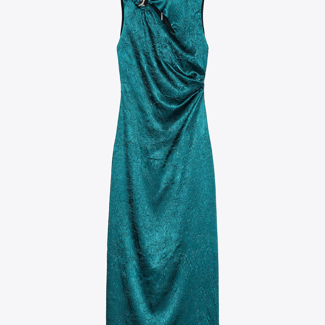 Moudda ZARA - Robe Midi Satin - Drapé & Applique - Tunisie 1
