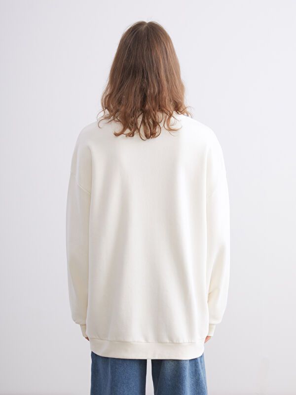 Moudda LC Waikiki - Sweatshirt en jersey sous licence Femme Beige clair - Tunisie 4