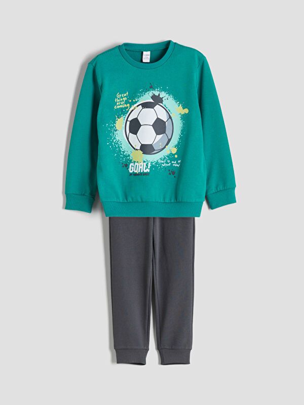 Moudda LC Waikiki - Ensemble en jersey manches courtes Garçon Vert d'eau - Tunisie 1