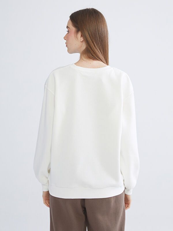 Moudda LC Waikiki - Sweatshirt en jersey Femme Ecru - Tunisie 4