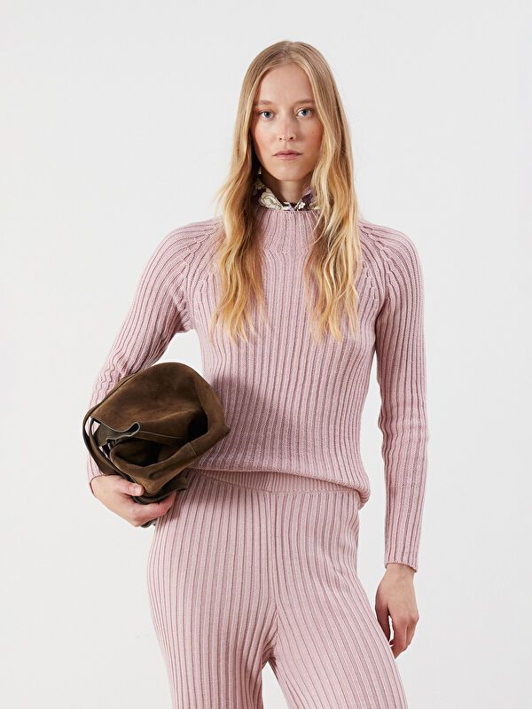 Moudda LC Waikiki - Pull tricot épais Femme Rose clair - Tunisie 1