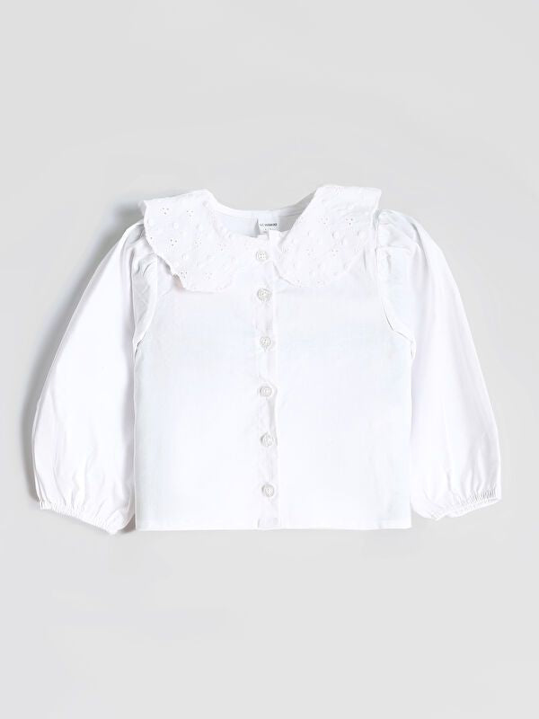 Moudda LC Waikiki - Chemise tissée manches longues Fille Buxe blanc - Tunisie 1