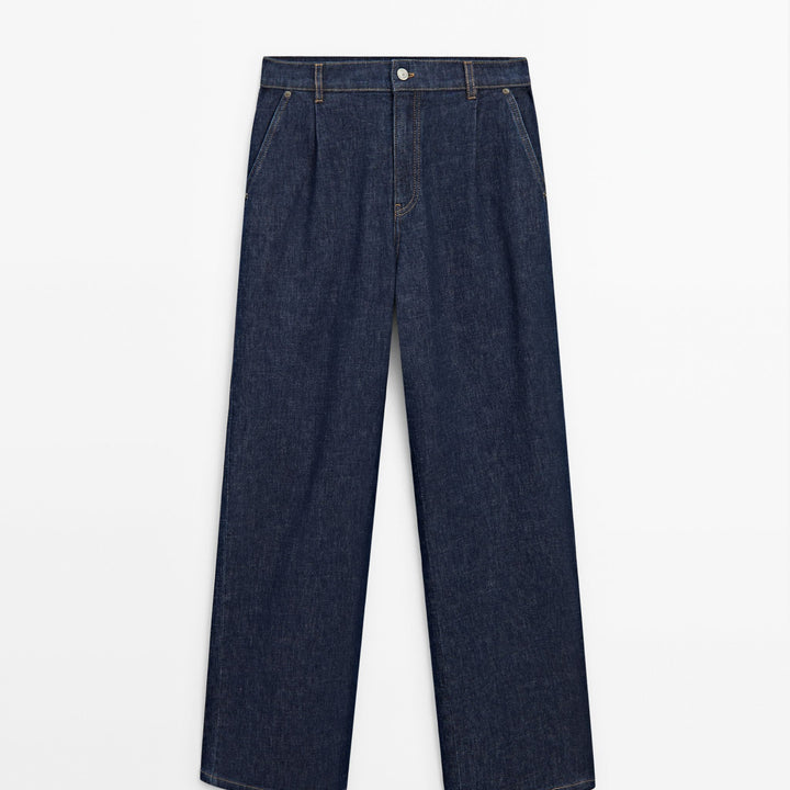 Moudda Massimo Dutti - Jean taille haute jambe large plissé - Tunisie 1