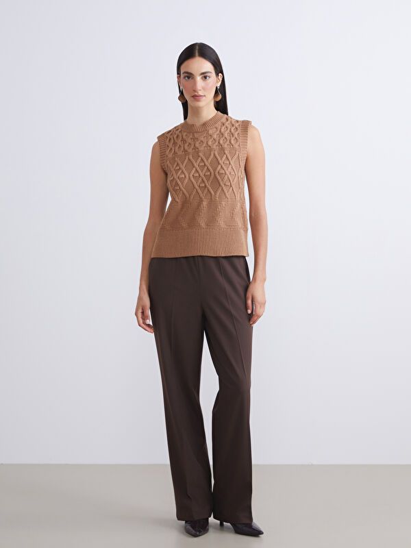 Moudda LC Waikiki - Pull tricot sans manches Femme Brun clair - Tunisie 2