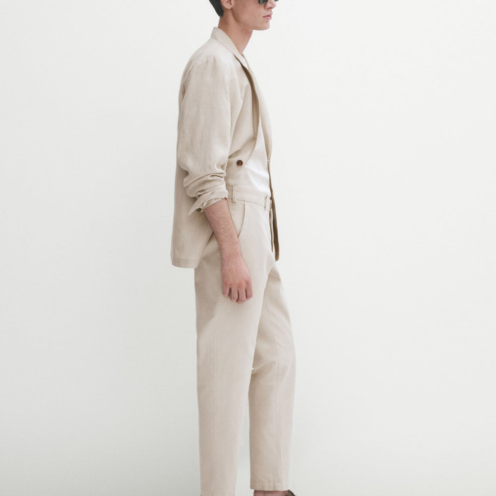 Moudda Massimo Dutti - Pantalon coton/lin détail poche coupe slim - Tunisie 3