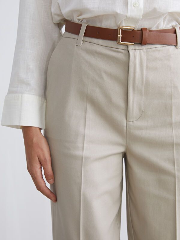 Moudda LC Waikiki - Pantalon tissé moyen Femme Chameau - Tunisie 3