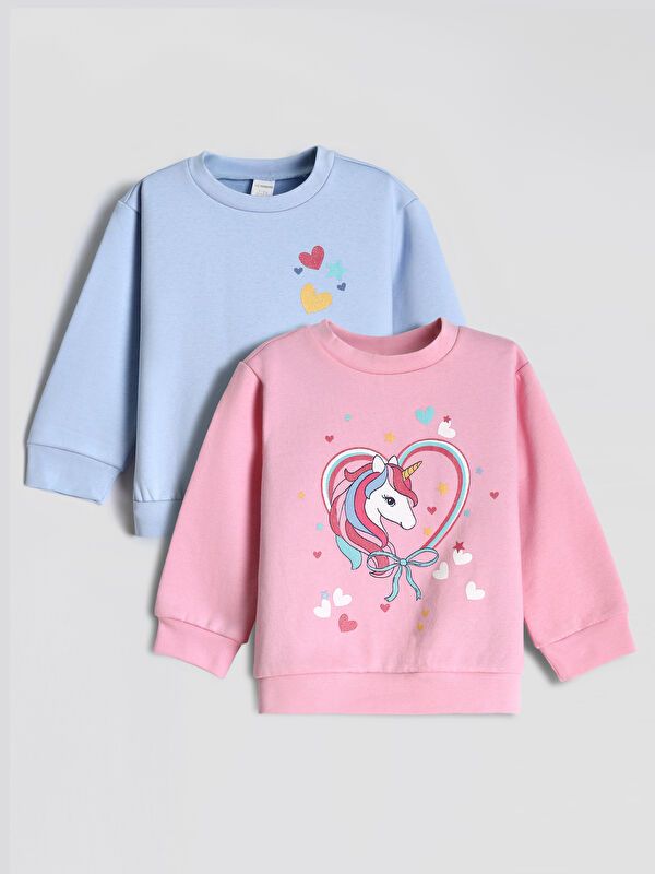 Moudda LC Waikiki - Pack sweatshirt jersey Fille Rose - Tunisie 1