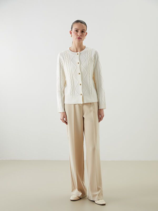 Moudda LC Waikiki - Cardigan tricot épais Femme Ecru - Tunisie 2