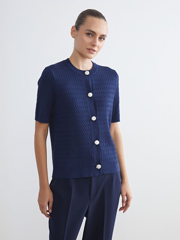 Moudda LC Waikiki - Cardigan fin en tricot Femme Marine - Tunisie 1