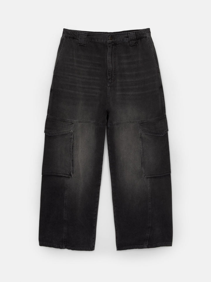 Moudda PULL & BEAR - Pantalon Denim Cargo Superbaggy Ceinture Élastique - Tunisie 3