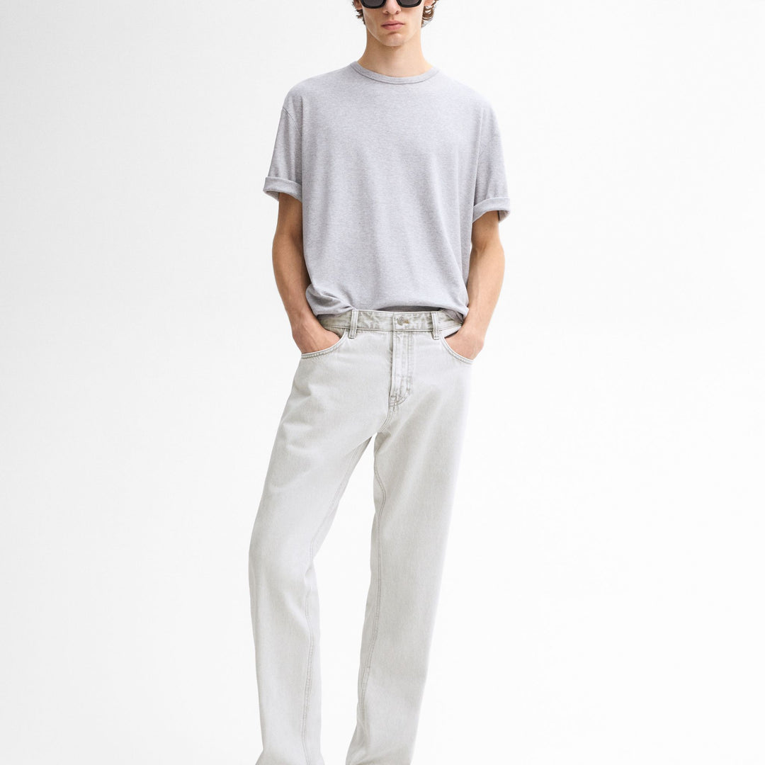 Moudda Massimo Dutti - Pantalon jean gris clair relaxed - Tunisie 8