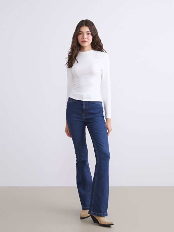 Moudda LC Waikiki - Body en jersey manches longues Femme Buxe blanc - Tunisie 2