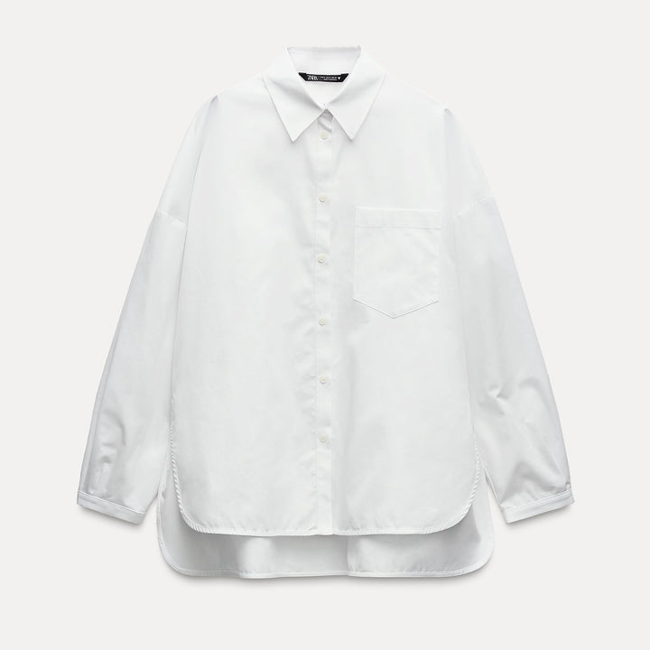 Moudda ZARA - Chemise oversized gabardine ouvertures latérales - Tunisie 1