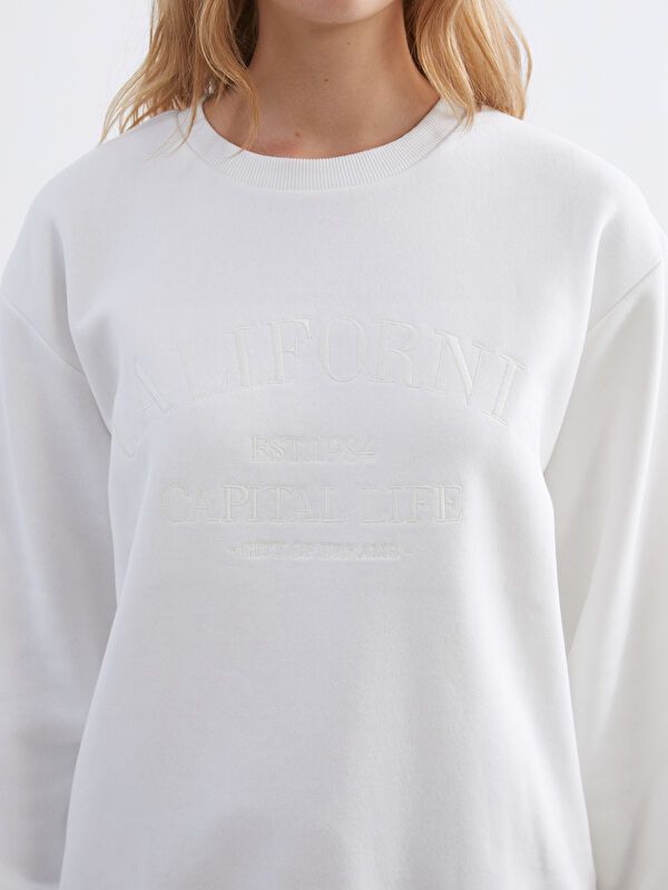 Moudda LC Waikiki - Sweatshirt en jersey Femme Ecru - Tunisie 3