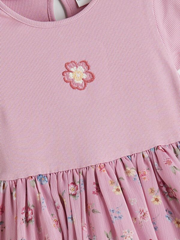 Moudda LC Waikiki - Robe en jersey manches courtes Fille Lilas rose - Tunisie 2