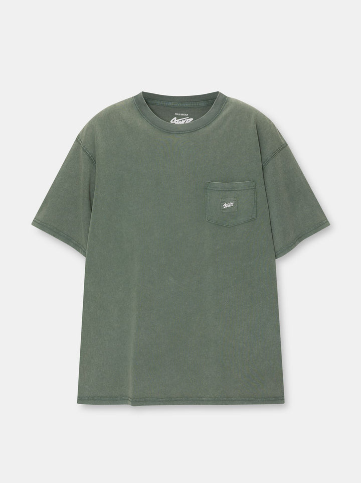 Moudda PULL & BEAR - T-Shirt Demi-Manches Poche STWD Teinture Garment - Tunisie 1
