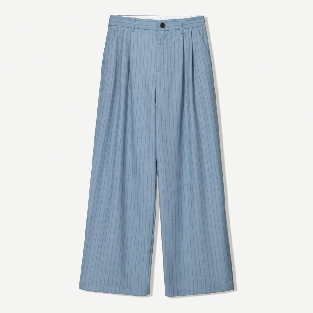 Moudda BERSHKA - Pantalon Baggy Polyviscose - Taille Basse (Bleu Médium) - Tunisie 1
