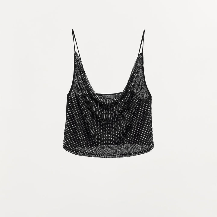 Moudda ZARA - Haut bretelles en tul, strass – ensemble - Tunisie 2