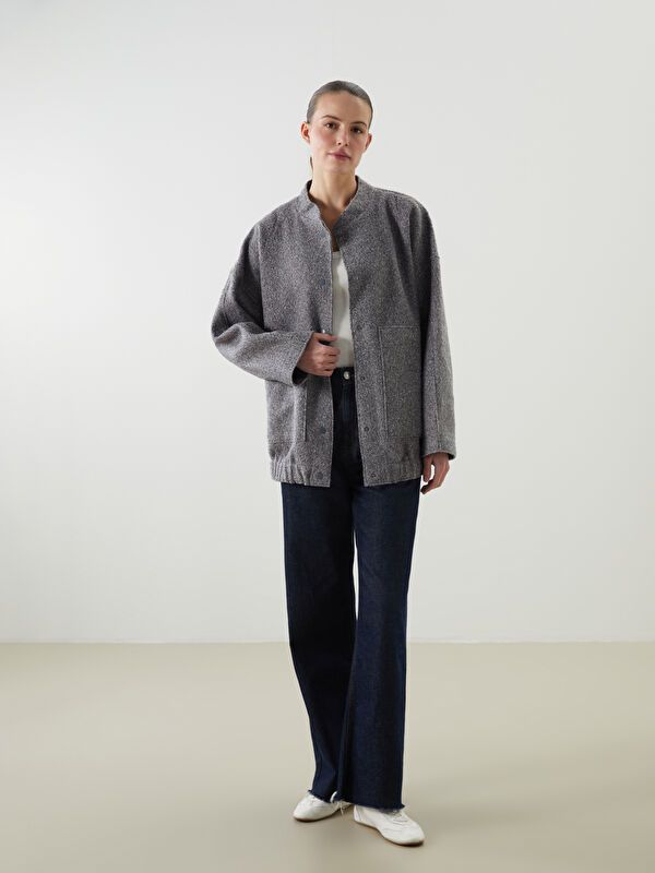 Moudda LC Waikiki - Manteau effet laine Femme Mélange de gris - Tunisie 2