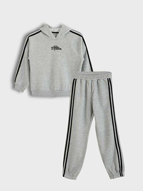 Moudda LC Waikiki - Ensemble en jersey Fille Mélange de gris - Tunisie 1