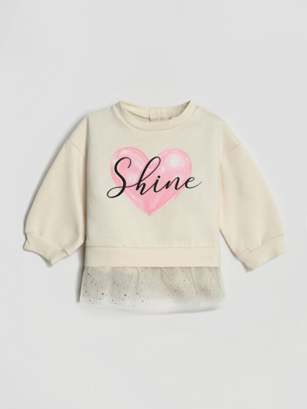 Moudda LC Waikiki - Sweatshirt en jersey Fille Crème - Tunisie 1