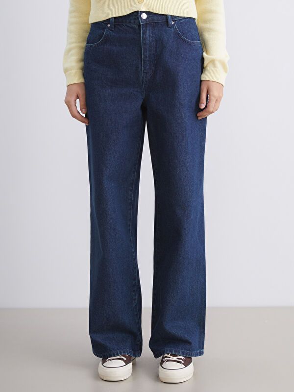 Moudda LC Waikiki - Pantalon tissé en denim Femme Indigo foncé - Tunisie 2