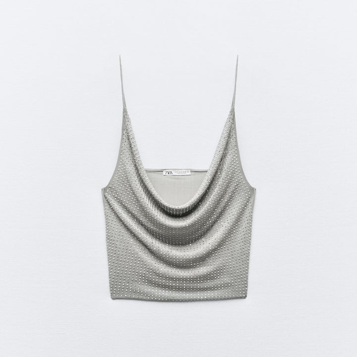 Moudda ZARA - Haut bretelles en tul, strass – ensemble - Tunisie 1