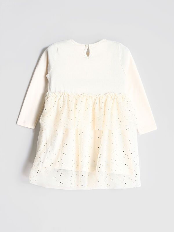 Moudda LC Waikiki - Robe en jersey manches longues Fille Crème - Tunisie 2