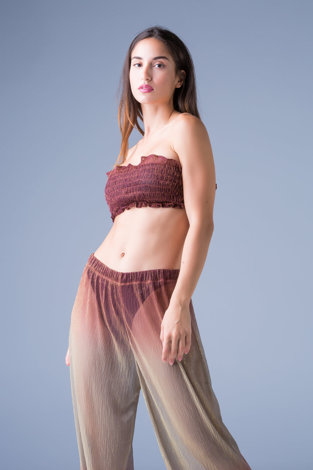 Set lurex Marron