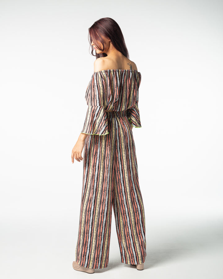 Set pantalon + croptop (Cotton imprimé orange)