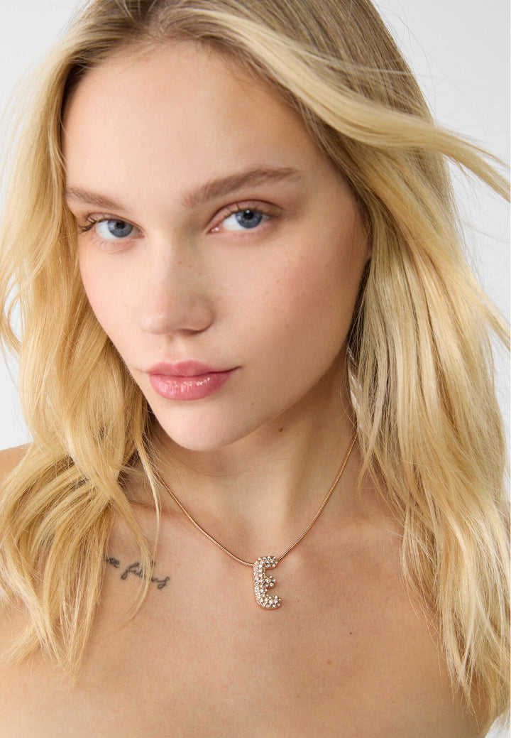 Collier - Initiale Strass - Tunisie3
