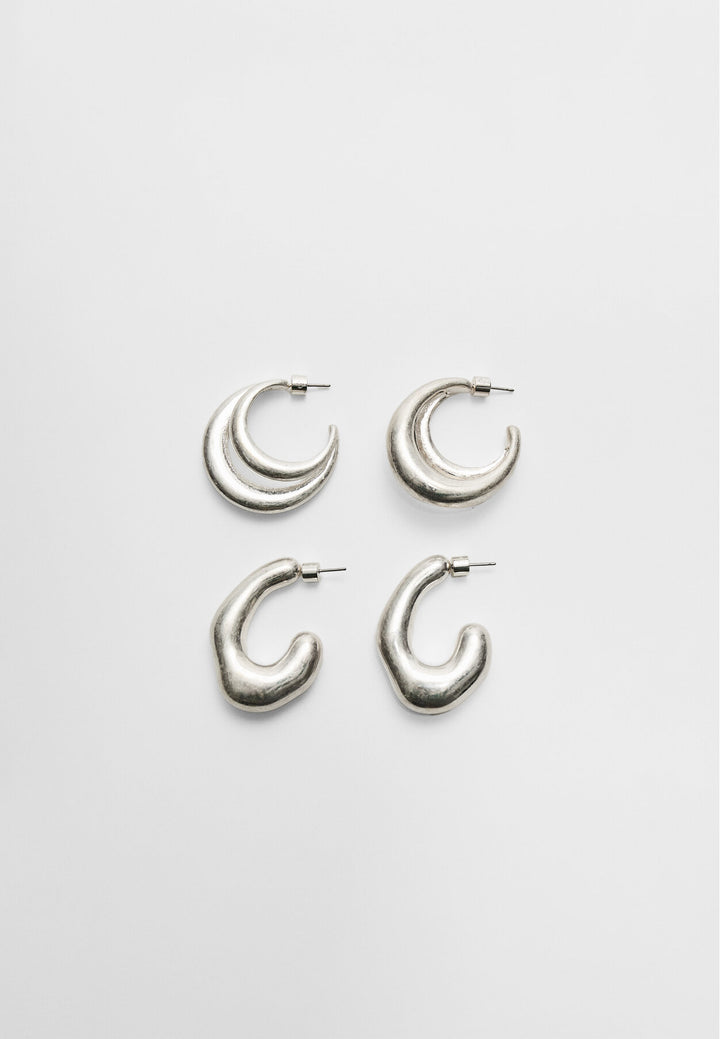 Set 2 Boucles d'oreilles - Anneau Volume - Tunisie2