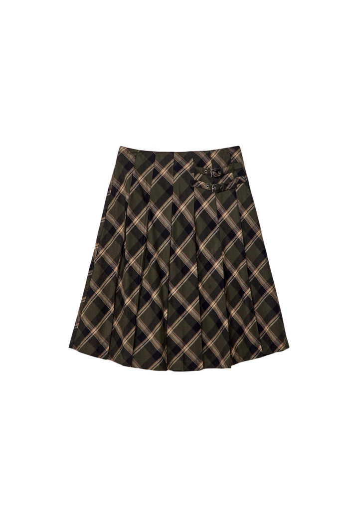 Jupe Midi Carreaux - Ceinture Boucle - Tunisie1