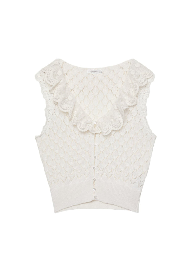 Top Maille - Volant Dentelle - Tunisie1