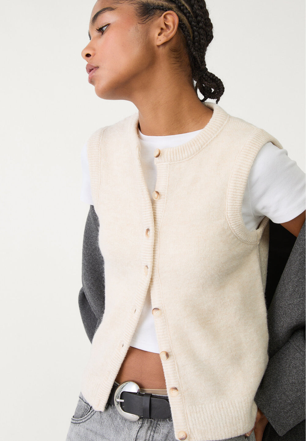 Gilet Tricot Feutré - Boutons - Tunisie2