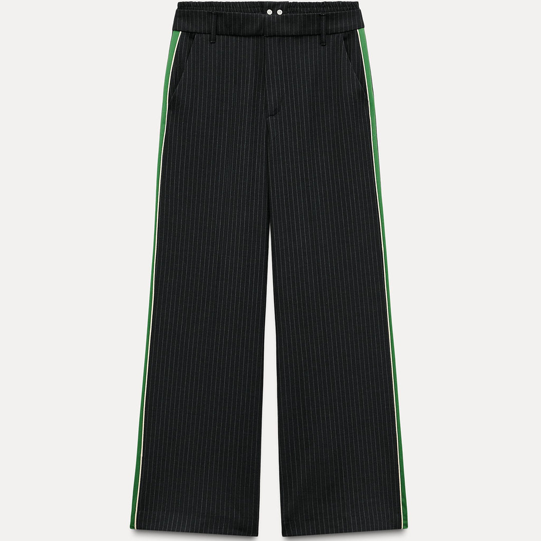Moudda ZARA - Pantalon fluide rayé diplomate boxer bande latérale liseré - Tunisie 2