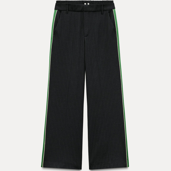 Moudda ZARA - Pantalon fluide rayé diplomate boxer bande latérale liseré - Tunisie 2