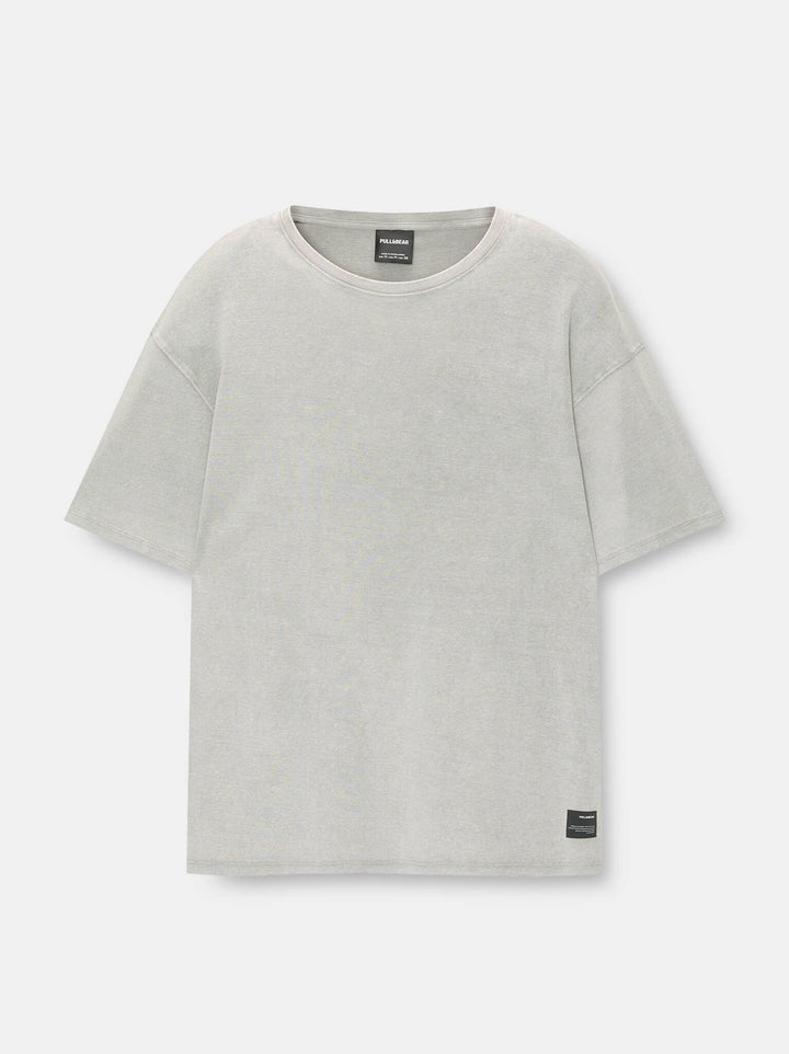 Moudda PULL & BEAR - T-Shirt Demi-Manches Interlock Lavé - Tunisie 4