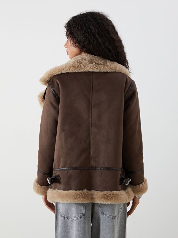 Moudda LC Waikiki - Manteau PU lourd Femme Brun - Tunisie 5