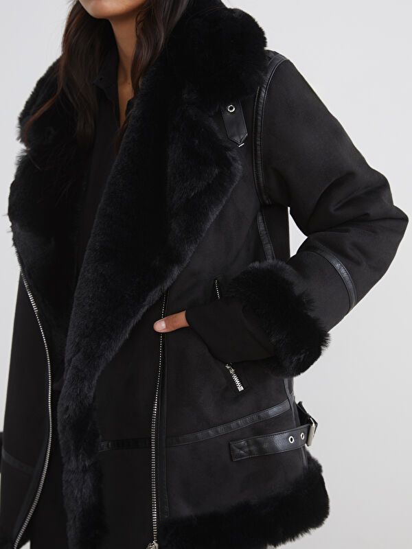 Moudda LC Waikiki - Manteau PU lourd Femme Noir - Tunisie 3