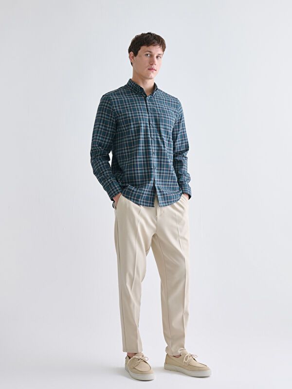 Moudda LC Waikiki - Chemise tissée à carreaux manches longues Homme À carreaux verts - Tunisie 2