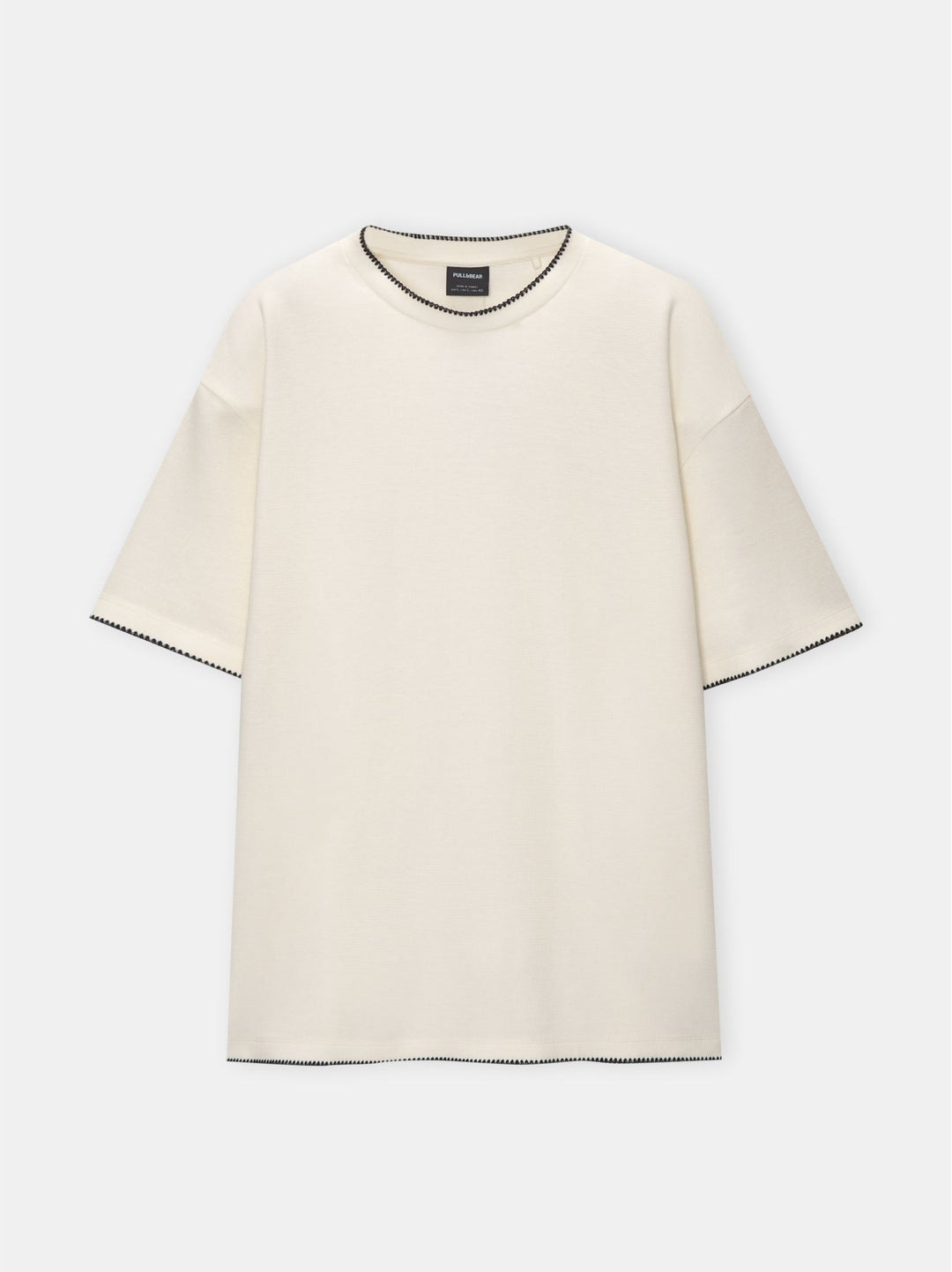 Moudda PULL & BEAR - T-Shirt Demi-Manches Structure Détail Coutures - Tunisie 1