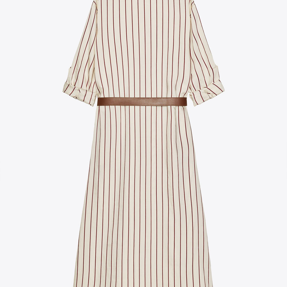 Moudda ZARA - Robe Midi Tencel - Rayure Verticale & Ceinture - Tunisie 2