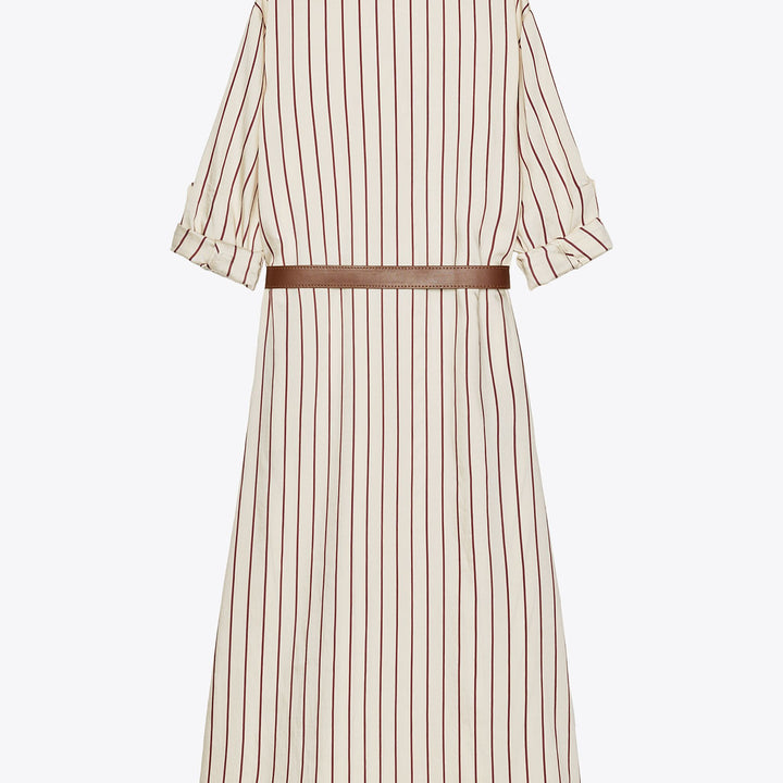 Moudda ZARA - Robe Midi Tencel - Rayure Verticale & Ceinture - Tunisie 2