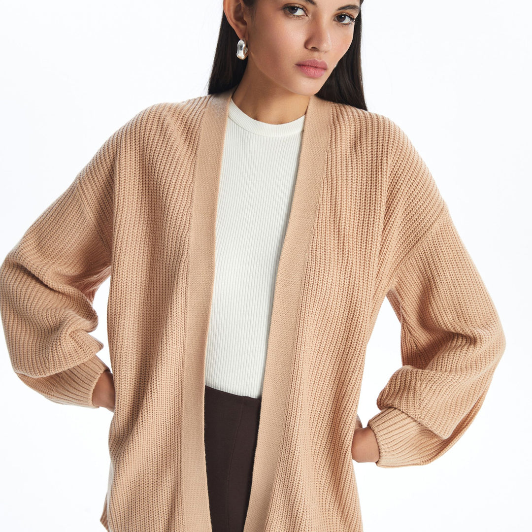 Moudda LC Waikiki - Cardigan en tricot Femme Brun clair - Tunisie 1